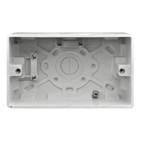 Verve Wht Pattress Box 47mm 2 Gang