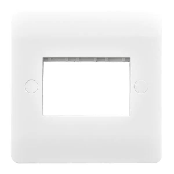 Verve White Micro Grid 3 Gang Plate