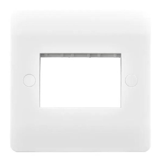 Verve White Micro Grid 3 Gang Plate