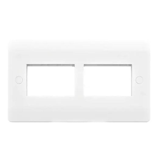 Verve White Micro Grid 6 Gang Plate