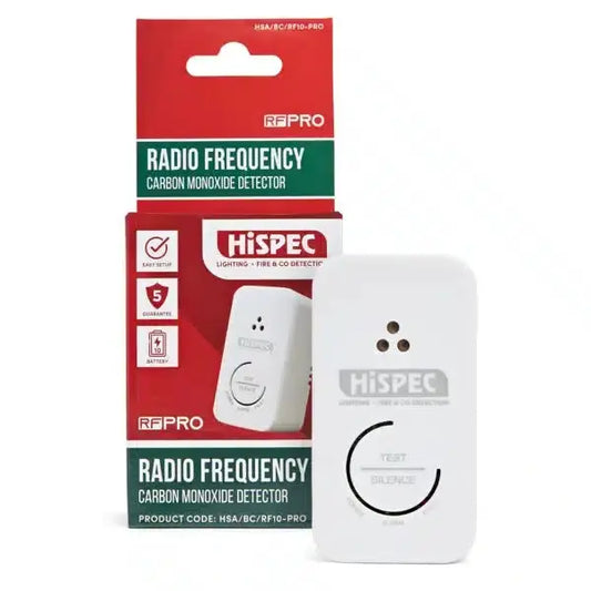 hispec Radio Frequency Battery Carbon Monoxide Alarm powered by a 10yr Sealed Lithium Battery - hispec Radio Frequency Battery Carbon Monoxide Alarm powered by a 10yr Sealed Lithium Battery