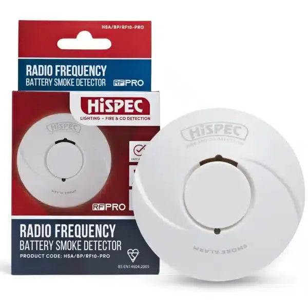 hispec Radio Frequency Lithium Battery Smoke Alarm powered by a 10yr Sealed Lithium Battery - hispec Radio Frequency Lithium Battery Smoke Alarm powered by a 10yr Sealed Lithium Battery