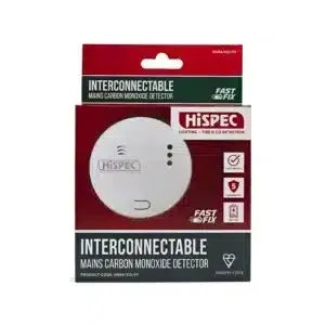 hispec Interconnectable Fast Fix Mains Carbon Monoxide Alarm with 9v Battery Backup Included - hispec Interconnectable Fast Fix Mains Carbon Monoxide Alarm with 9v Battery Backup Included