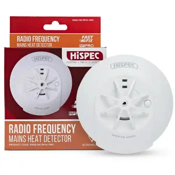 hispec Radio Frequency Mains Heat Alarm with 10yr Rechargeable Lithium Battery Backup RF10-PRO - hispec Radio Frequency Mains Heat Alarm with 10yr Rechargeable Lithium Battery Backup RF10-PRO