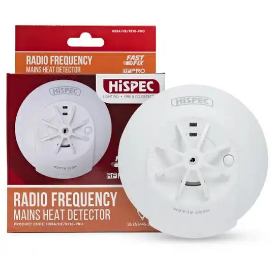 hispec Radio Frequency Mains Heat Alarm with 10yr Rechargeable Lithium Battery Backup RF10-PRO - hispec Radio Frequency Mains Heat Alarm with 10yr Rechargeable Lithium Battery Backup RF10-PRO