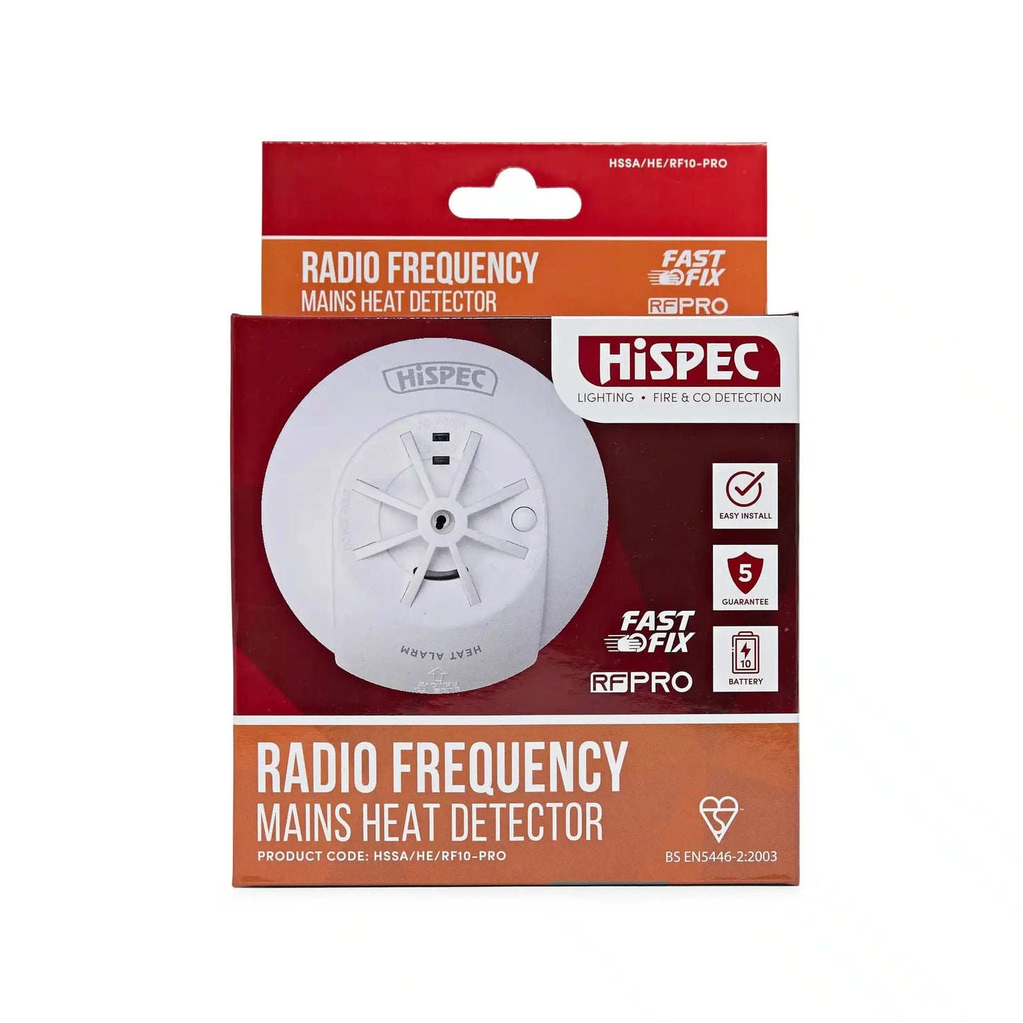 hispec Radio Frequency Mains Heat Alarm with 10yr Rechargeable Lithium Battery Backup RF10-PRO - hispec Radio Frequency Mains Heat Alarm with 10yr Rechargeable Lithium Battery Backup RF10-PRO