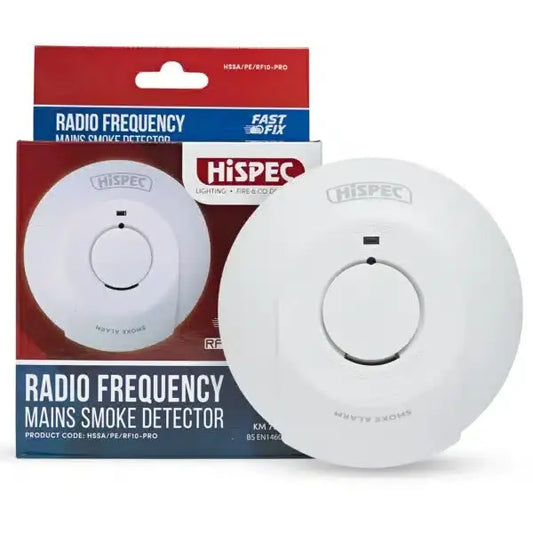 hispec Radio Frequency Mains Smoke Alarm with 10yr Rechargeable Lithium Battery Backup RF10-PRO - hispec Radio Frequency Mains Smoke Alarm with 10yr Rechargeable Lithium Battery Backup RF10-PRO