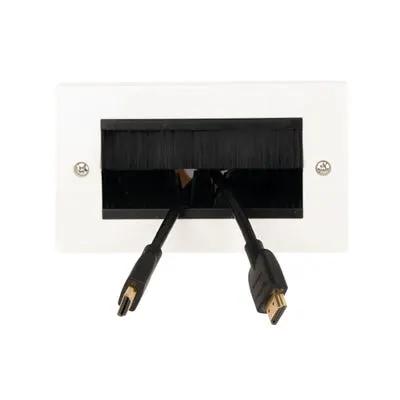 Philex Double Width Cable Entry / Exit Faceplate White - Philex Double Width Cable Entry / Exit Faceplate White