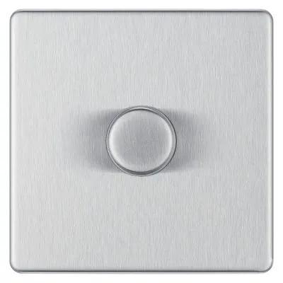 Electrical Lighting BG Screwless 200W 1 Gang 2 Way Push Dimmer Switch Brushed Steel FBS81 - Electrical Lighting BG Screwless 200W 1 Gang 2 Way Push Dimmer Switch Brushed Steel FBS81