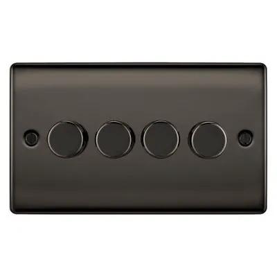 Electrical Lighting BG 200W 4 Gang 2 Way Push Dimmer Switch Black Nickel NBN84 - Electrical Lighting BG 200W 4 Gang 2 Way Push Dimmer Switch Black Nickel NBN84