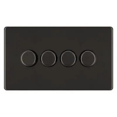 Electrical Lighting BG Screwless 200W 4 Gang 2 Way Push Dimmer Switch Black Nickel FBN84P - Electrical Lighting BG Screwless 200W 4 Gang 2 Way Push Dimmer Switch Black Nickel FBN84P