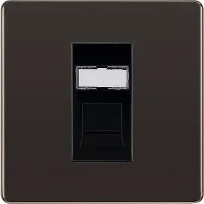 Electrical Lighting BG Screwless 1 Gang RJ45 Data Outlet Black Nickel FBNRJ451 - Electrical Lighting BG Screwless 1 Gang RJ45 Data Outlet Black Nickel FBNRJ451