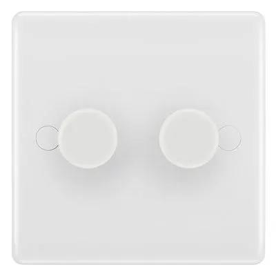 BG BG 200W 2 Gang 2 Way Push Dimmer Switch White 882 - BG BG 200W 2 Gang 2 Way Push Dimmer Switch White 882