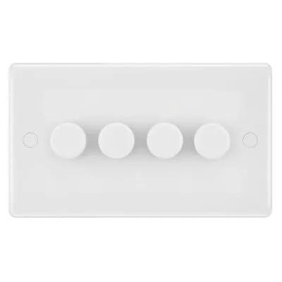 Electrical Lighting BG 200W 4 Gang 2 Way Push Dimmer Switch White 884 - Electrical Lighting BG 200W 4 Gang 2 Way Push Dimmer Switch White 884