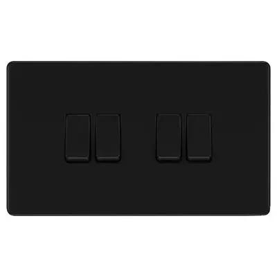Electrical Lighting BG Screwless 20A 4 Gang 2 Way Light Switch Matt Black FFB44 - Electrical Lighting BG Screwless 20A 4 Gang 2 Way Light Switch Matt Black FFB44