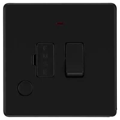 Electrical Lighting BG Screwless 13A Neon Flex Switched Fused Spur Unit Matt Black FFB53 - Electrical Lighting BG Screwless 13A Neon Flex Switched Fused Spur Unit Matt Black FFB53