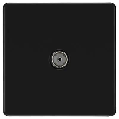 Electrical Lighting BG Screwless 1 Gang Coaxial TV Socket Matt Black FFB60 - Electrical Lighting BG Screwless 1 Gang Coaxial TV Socket Matt Black FFB60
