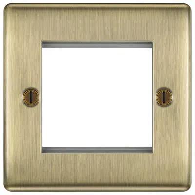 Electrical Lighting BG Twin Module Euro Plate Antique Brass NABEMS2-01 - Electrical Lighting BG Twin Module Euro Plate Antique Brass NABEMS2-01