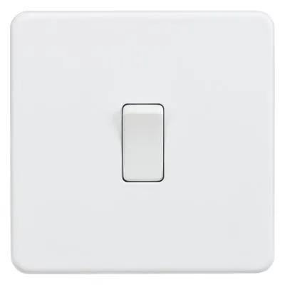 Knightsbridge Knightsbridge Screwless 10AX 1 Gang 2 Way Light Switch Matt White SF2000MW - Knightsbridge Knightsbridge Screwless 10AX 1 Gang 2 Way Light Switch Matt White SF2000MW