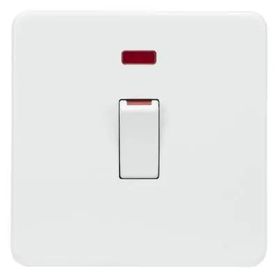 Electrical Lighting Knightsbridge Screwless 45A DP Neon Switch Matt White SF81MNMW - Electrical Lighting Knightsbridge Screwless 45A DP Neon Switch Matt White SF81MNMW