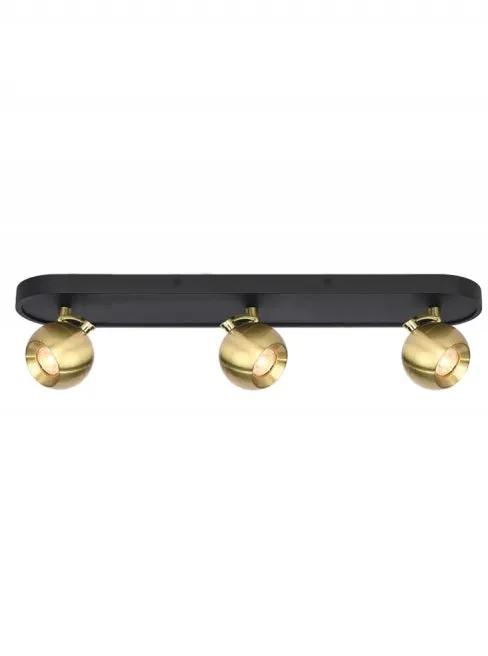 Franklite Lens 3lt Spot Mattblack And Aged Brass - Flush Lights Franklite Lens 3lt Spot Mattblack And Aged Brass Flush Lights