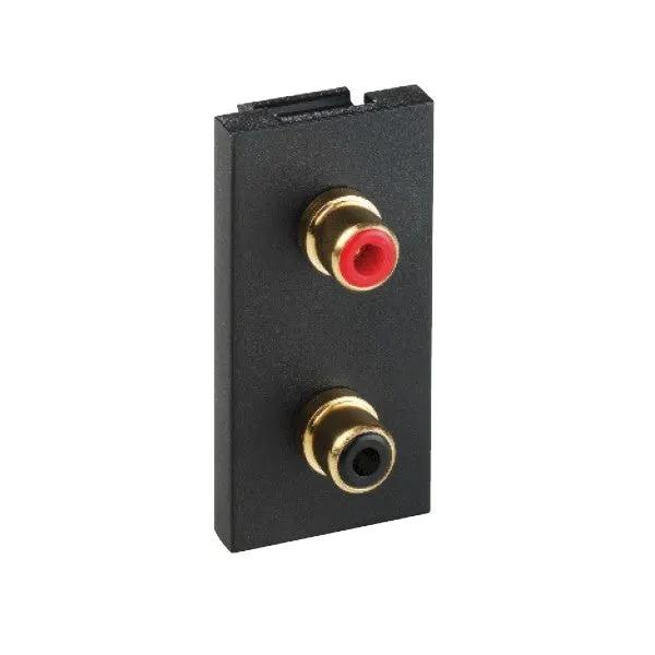 E/Fix 2xGold Phono/Audio Skt 25x50 BL