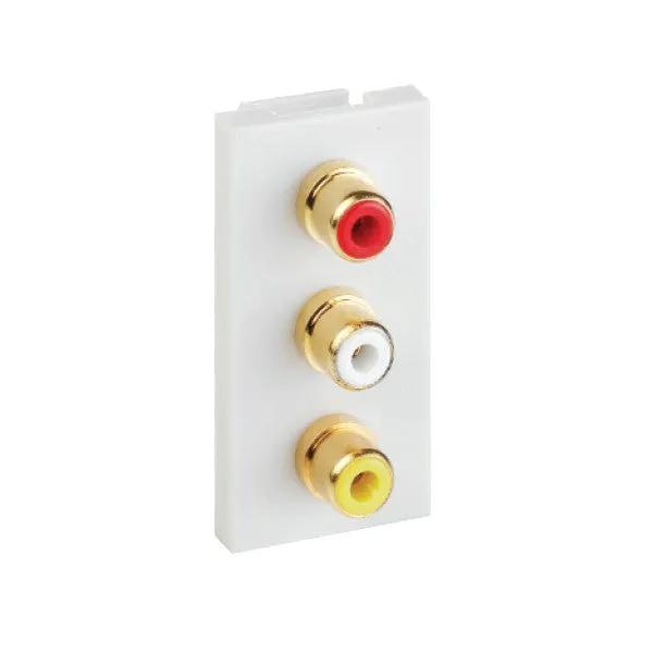 E/Fix 3xGold Video/Audio Skt 25x50 WH