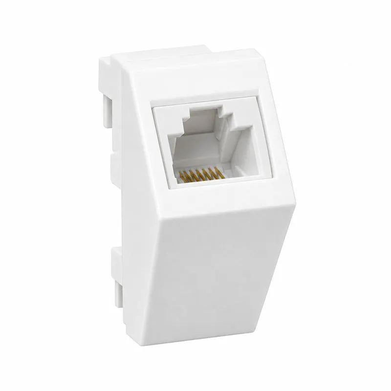 E/Fix RJ45 CAT6 Angled Ushield 25x50 WH