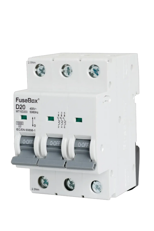 Fusebox 20A D CURVE MCB 10kA 3P - Electrical Fusebox 20A D CURVE MCB 10kA 3P Electrical