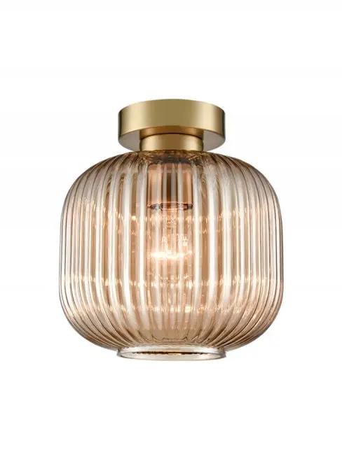 Franklite Mezcla Flush Fitting Aged Brass With Amber Glass - Semi Flush Lights Franklite Mezcla Flush Fitting Aged Brass With Amber Glass Semi Flush Lights