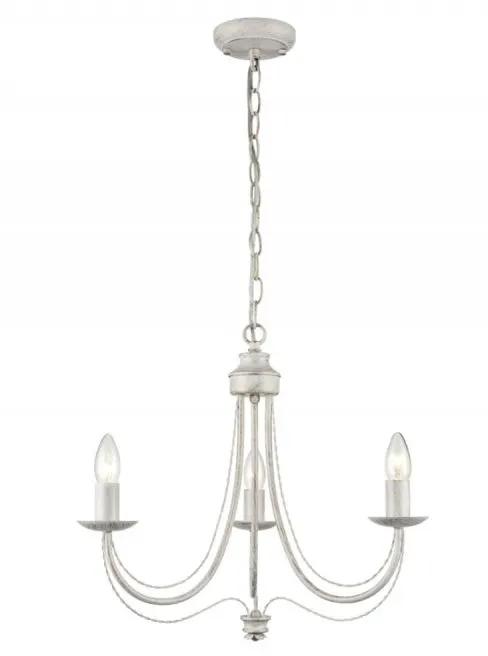 Franklite Philly 3lt Fitting White And Gold - Chandeliers Suspended Lights Chandeliers Franklite Philly 3lt Fitting White And Gold Suspended Lights