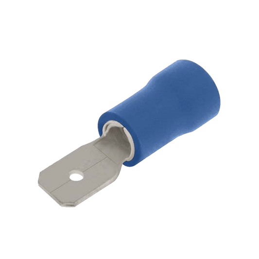 UNCRIMP 100 BLUE MALE PUSHON 4.8MM & .5MM TAB - Blue UNCRIMP 100 BLUE MALE PUSHON 4.8MM & .5MM TAB Blue