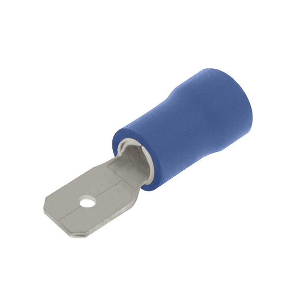 UNCRIMP 100 BLUE MALE PUSH ON TERMINAL 6.3MM - Blue UNCRIMP 100 BLUE MALE PUSH ON TERMINAL 6.3MM Blue
