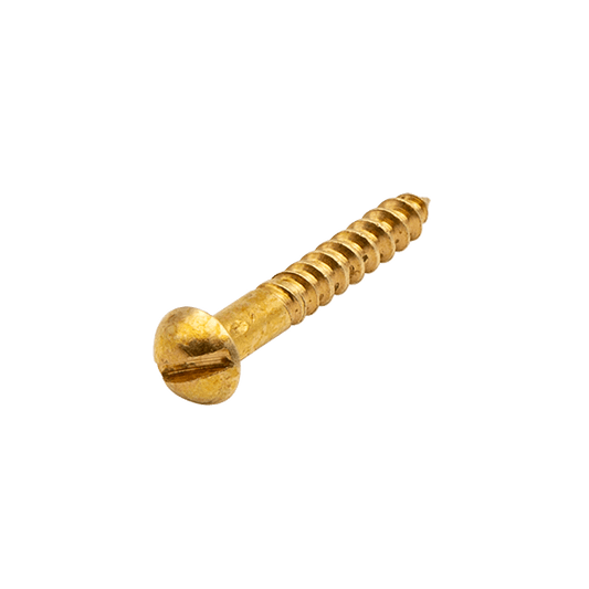 UNCRIMP 6 X 1" SLOTTED ROUNDHEAD BRASS WOODSCREWS (PK200) - Brass Woodscrews UNCRIMP 6 X 1" SLOTTED ROUNDHEAD BRASS WOODSCREWS (PK200) Brass Woodscrews