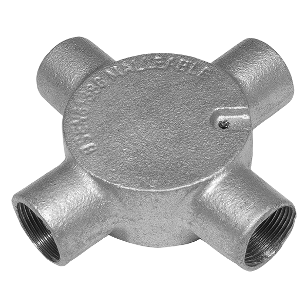 UNCRIMP 25MM 4 WAY GALV CONDUIT BOXES PK10 - Boxes UNCRIMP 25MM 4 WAY GALV CONDUIT BOXES PK10 Boxes