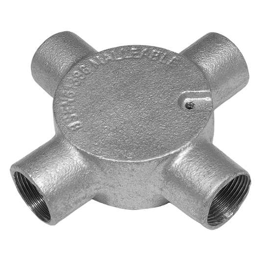 UNCRIMP 25MM 4 WAY GALV CONDUIT BOXES PK10 - Boxes UNCRIMP 25MM 4 WAY GALV CONDUIT BOXES PK10 Boxes