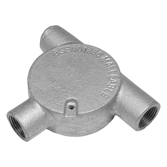UNCRIMP 20MM 3W TANGENT TEE GALV COND BOXES PK10 - Boxes UNCRIMP 20MM 3W TANGENT TEE GALV COND BOXES PK10 Boxes