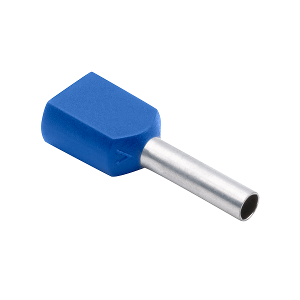 UNCRIMP DOUBLE BOOTLACE FERRULE 0.75MM BLUE PK100 - Bootlace Ferrules UNCRIMP DOUBLE BOOTLACE FERRULE 0.75MM BLUE PK100 Bootlace Ferrules