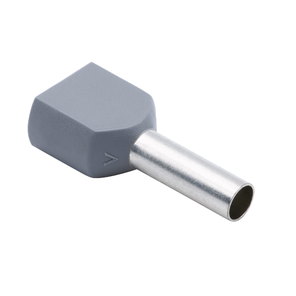 UNCRIMP DOUBLE BOOTLACE FERRULE 2.5MM GREY PK100 - Bootlace Ferrules UNCRIMP DOUBLE BOOTLACE FERRULE 2.5MM GREY PK100 Bootlace Ferrules