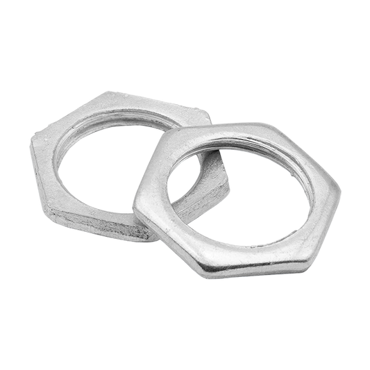 UNCRIMP 20MM BZP LIGHT GAUGE LOCK NUTS (PK100) - Lock Nuts UNCRIMP 20MM BZP LIGHT GAUGE LOCK NUTS (PK100) Lock Nuts