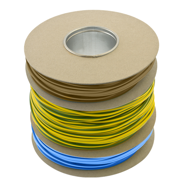 UNCRIMP 100M X 2MM PVC MULTI-REEL MIXED SLEEVING - 20M BLUE, 20M BROWN & 60M GREEN / YELLOW - UNCRIMP 100M X 2MM PVC MULTI-REEL MIXED SLEEVING - 20M BLUE, 20M BROWN & 60M GREEN / YELLOW