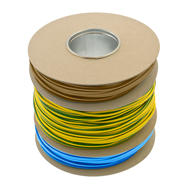 UNCRIMP 100M PVC MULTI-REEL MIXED SLEEVING - 20X2MM BLUE, 20X2MM BROWN & 60X3MM GREEN / YELLOW - UNCRIMP 100M PVC MULTI-REEL MIXED SLEEVING - 20X2MM BLUE, 20X2MM BROWN & 60X3MM GREEN / YELLOW