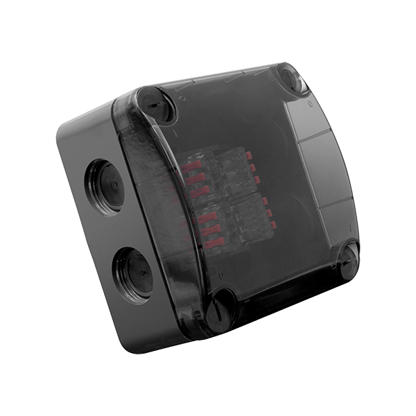 UNCRIMP 85MM X 85MM X 52MM IP66 WEATHERPROOF ENCLOSURE WITH SEMI-TRANSPARENT LID & FURNISHED WITH 4 X 3 WAY LEVER CONNECTORS - ANTHRACITE GREY - Junction Boxes UNCRIMP 85MM X 85MM X 52MM IP66 WEATHERPROOF ENCLOSURE WITH SEMI-TRANSPARENT LID & FURNISHED WITH 4 X 3 WAY LEVER CONNECTORS - ANTHRACITE GREY Junction Boxes