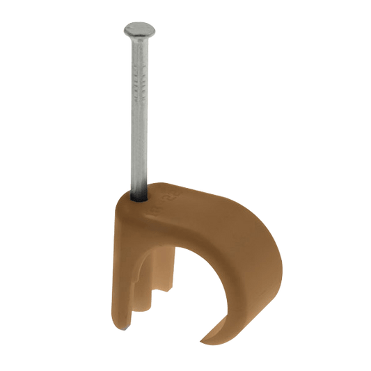 UNCRIMP 7-10MM ROUND CABLE CLIPS BROWN (PK100) - Round UNCRIMP 7-10MM ROUND CABLE CLIPS BROWN (PK100) Round