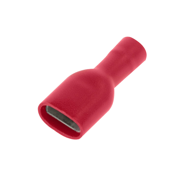 UNCRIMP 100 X RED FULLY INS FEMALE PUSH ON 6.3MM - Red UNCRIMP 100 X RED FULLY INS FEMALE PUSH ON 6.3MM Red