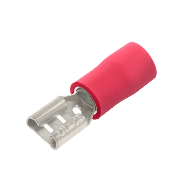 UNCRIMP 100 RED FEMALE PUSHON 2.8MM & .8MM TAB - Red UNCRIMP 100 RED FEMALE PUSHON 2.8MM & .8MM TAB Red