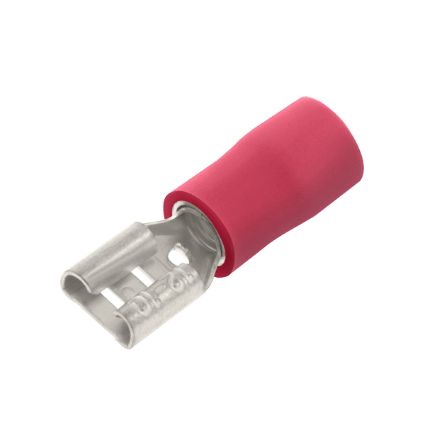 UNCRIMP 100 X RED FEMALE PUSH ON TERMINAL 6.3MM - Red UNCRIMP 100 X RED FEMALE PUSH ON TERMINAL 6.3MM Red