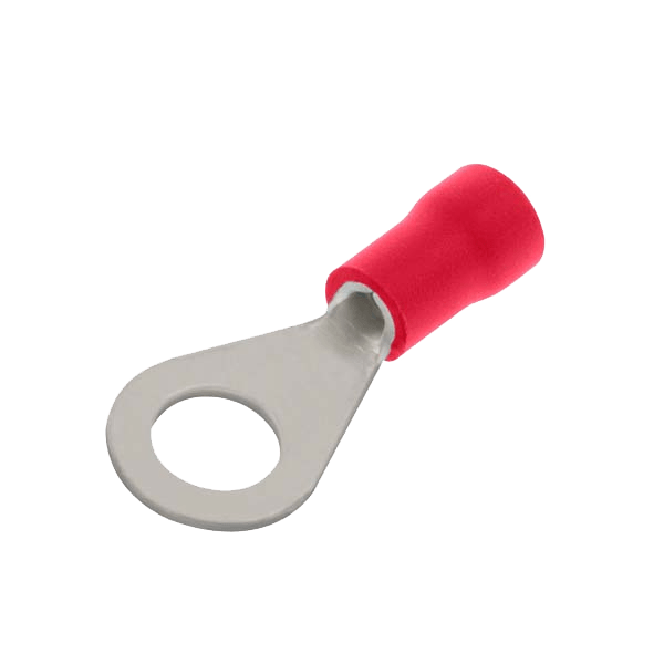 UNCRIMP RED RING TERMINAL - 4MM HOLE (PK100) - Red UNCRIMP RED RING TERMINAL - 4MM HOLE (PK100) Red