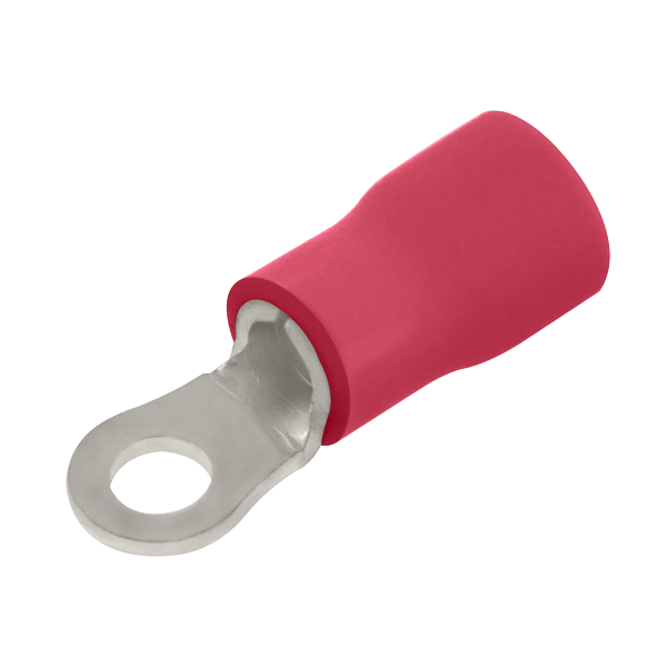 UNCRIMP RED RING TERMINAL - 5MM HOLE (PK100) - Red UNCRIMP RED RING TERMINAL - 5MM HOLE (PK100) Red