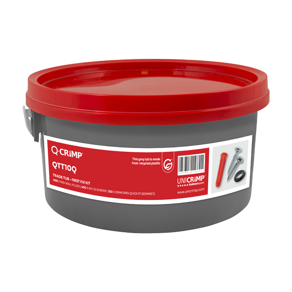 UNCRIMP 400 X RED WALL PLUGS, 400 X 8X1 1/2 SCREWS & 100 X 20MM OPEN QUICK FIT GROMMETS - UNCRIMP 400 X RED WALL PLUGS, 400 X 8X1 1/2 SCREWS & 100 X 20MM OPEN QUICK FIT GROMMETS